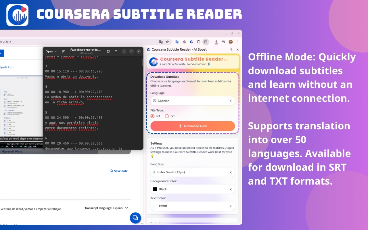 Coursera Subtitle Reader screenshot 3